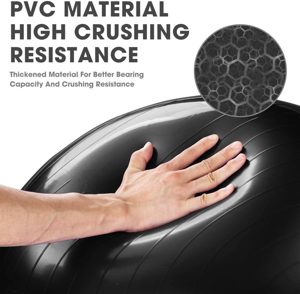 4FIZJO Exercise Fitness Gym Rehabilitation Ball - 85 cm, Black (5)