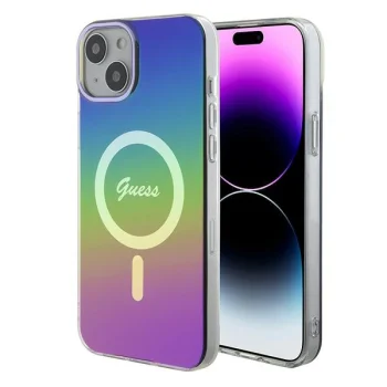 Guess IML Iridescent MagSafe dėklas telefonui iPhone 15 Plus / 14 Plus 6.7", įvairiaspalvis