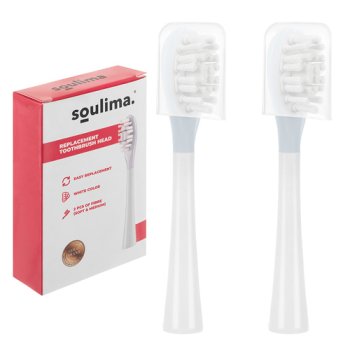 Sonic Toothbrush Replacement Heads 2 Pcs Soulima 26929, White