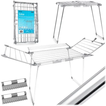 Massido Lina Folding Clothes Airer 22 m, Stainless Steel