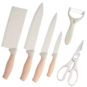 Kitchen Knife Set with Scissors and Peeler, 6 Pieces, Stainless Steel