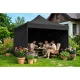 Plonos Garden Pavilion with 3 Walls, 3x3m, Black