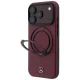 Mercedes leather MagSafe case for iPhone 18 Pro Max and 17 Pro Max with ring stand, burgundy
