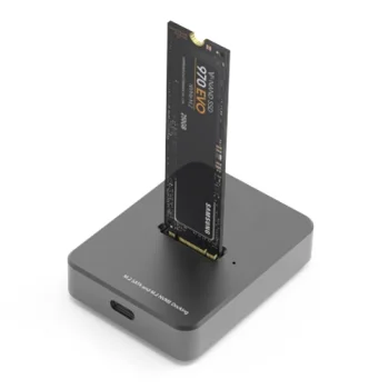 M.2 SATA and NVMe SSD Docking Station, USB-C 10Gbps, Dark Gray