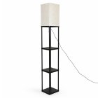 Floor Lamp with Shelves Standing Reading Light E27, 160cm, black