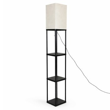 Floor Lamp with Shelves Standing Reading Light E27, 160cm, black