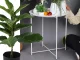 Folding Metal Coffee Table with Tray, 47 cm, White