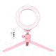 Puluz Tripod with 16cm LED Ring PKT3092F (pink)