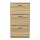 ModernHome Light Oak 3-Compartment Shoe Cabinet 60cm