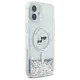 Karl Lagerfeld iPhone 16 Plus Case Liquid Glitter Karl & Choupette MagSafe, Transparent