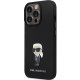 Apple iPhone 14 Pro 6.1\" Karl Lagerfeld Silicone Ikonik Metal Pin Case Cover (KLHCP14LSMHKNPK), Black