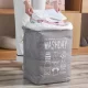 Foldable laundry basket with handles, 70L, grey