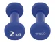 4Fizjo Classic Cast Iron Dumbbells with Vinyl Coating, 2 x 2 kg, Blue