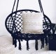 Garden Home Hammock Chair Swing from Braided Rope, Black
