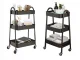 Metal Rolling Storage Cart, 3 Tiers, Black