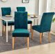 Stretch velvet-touch chair cover, bottle green