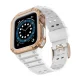 Protect Strap Band & Case for Apple Watch 42/44/45mm White/Rose Gold