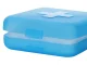 Compact Pill and Supplement Organizer Box with 4 Compartments, Blue