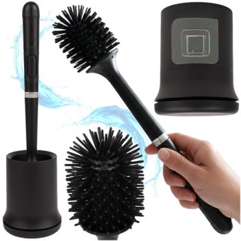 Silicone Toilet Brush with Ventilated Holder Ruhhy 25882, Black