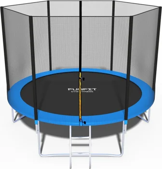 FUNFIT Garden Trampoline with Safety Net and Ladder, 312 cm