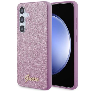 Guess Samsung Galaxy S24 Case Glitter Script, Purple
