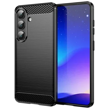 Samsung Galaxy S26+ Plus (SM-S947B/DS) Carbon Fiber TPU Protective Case Cover, Black