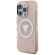 Guess IML Metal Glitter 4G Circle Triangle MagSafe Case for iPhone 16 Pro, Pink
