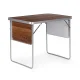 MultiGarden Folding Camping Table 120x60 cm with 2 Shelves, Brown