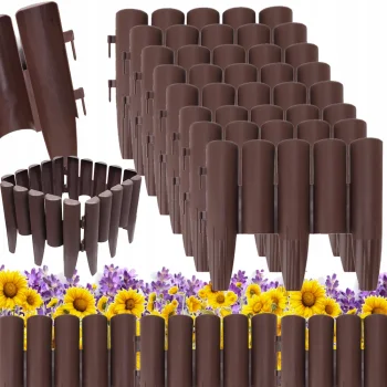 Garden Palisade Flowerbed Barrier Fence 215cm, Set of 8 Elements