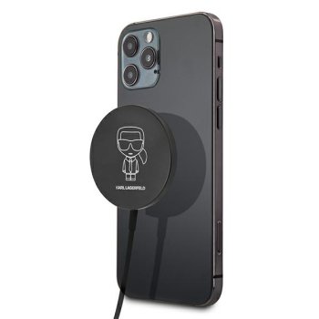 Karl Lagerfeld Iconic 15W MagSafe Wireless Charger, Black