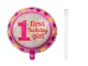 First Birthday Foil Balloon with Inflating Straw, 43 x 49 cm