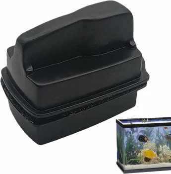 Magnetic Aquarium Glass Cleaner S (5.6 x 3.5 x 4.2 cm), Black