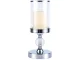 Glamour Glass and Metal Candlestick Set, 3 pcs, Chrome