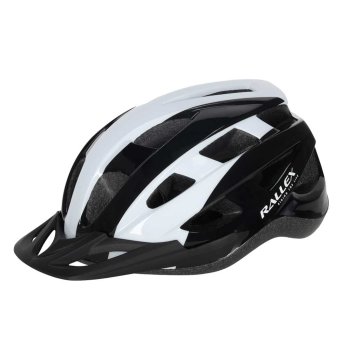 RALLEX Adult Bike Helmet Adjustable for Men and Women with Visor L 58-62cm, Black White
