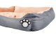 Plush pet bed with cushion for dogs and cats, size M, grey