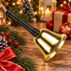 Metal Santa Claus Hand Bell with Handle, Gold