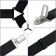 Adjustable Bed Sheet Fasteners with Clips, Set of 4, Black