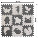 Bērnu Spēļu Grīdas Puzle Paklājiņš Dzīvnieki - 9 Elementi, 30x30cm, EVA putas | Kids Foam Floor Puzzle Mat...