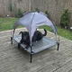 Purlov XXL Dog Bed with Canopy, 90x90x70 cm, Grey