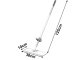 Self-Wringing Flat Mop with Microfiber Pad 125cm, Foldable, White