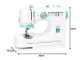 Electric Sewing Machine with 12 Stitches and Accessories, White-Turquoise