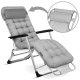 Sofotel ChillWell Gray Folding Garden Lounger with Cushion - Comfortable Outdoor Recliner