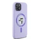 Karl Lagerfeld Silicone Karl&Choupette Heads Ring MagSafe Case for iPhone 15, Purple