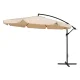 Large 3.5m Cantilever Garden Parasol with Crank, Beige MultiGarden