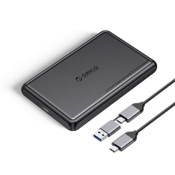 Orico DDL25-C3 2.5" HDD/SSD USB-C External Drive Enclosure, Black