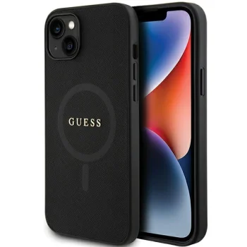 Guess iPhone 15 Plus Case Saffiano MagSafe, Black
