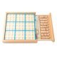 Wooden Sudoku Board Puzzle Set with Drawer Math Brain Teaser, Blue