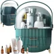 Cosmetic Organizer with Drawers and Carrying Handle, Green/Gold