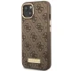 Guess 4G Logo Plate MagSafe Case for Apple iPhone 14 Plus, Brown
