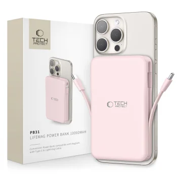 Tech-Protect PB31 LifeMag MagSafe Power Bank 10000 mAh, Pink
